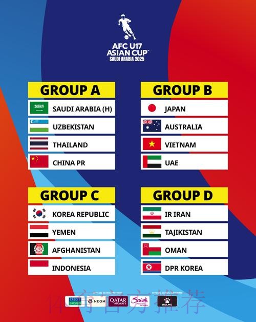 U-17亚洲杯决赛阶段抽签结果揭晓 中国队与沙特队、乌兹别克斯坦队、泰国队同组